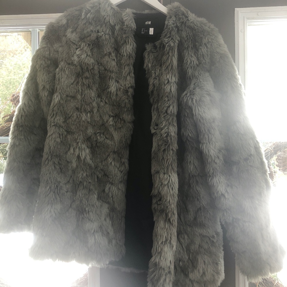 H&M faux fur jacket
